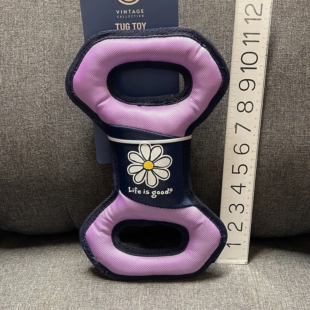 Life is Good Daisy Dog Tug Toy- Lilac Purple